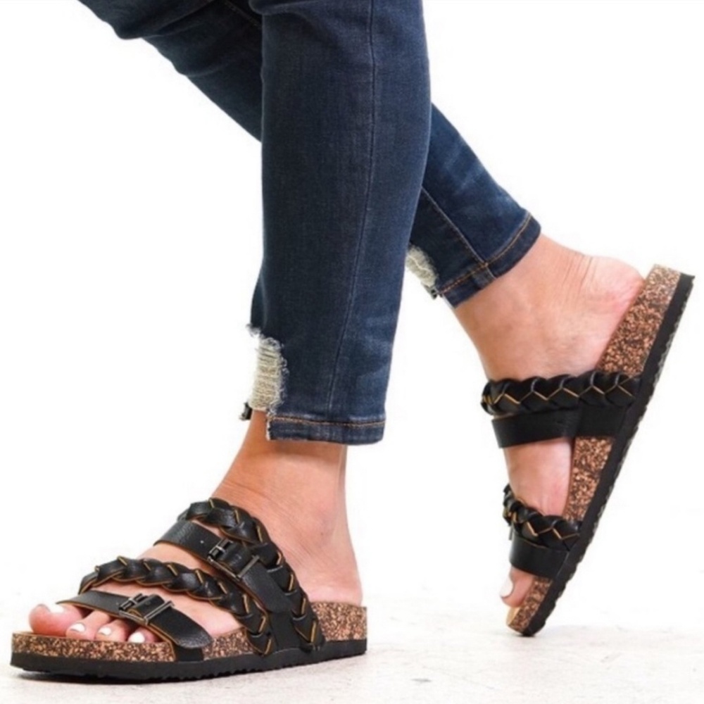 Black Braided w/ Adjustable Buckle Sandal